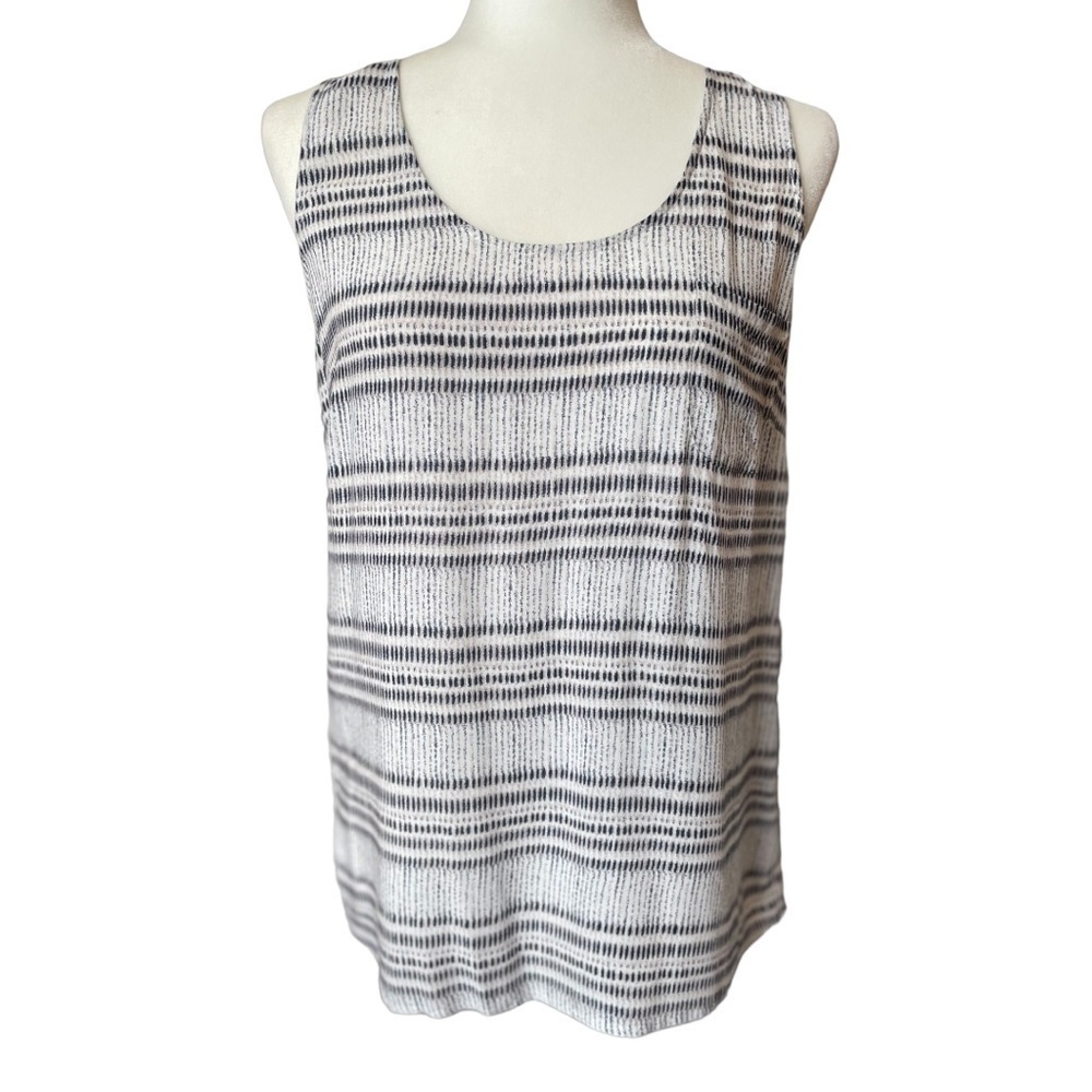 Cynthia rowley racerback tank top blue white L